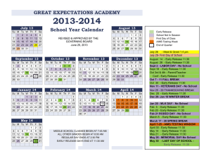 GREAT EXPECTATIONS ACADEMY School Year Calendar