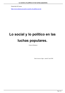 Lo social y lo político en las luchas populares. - El Correo