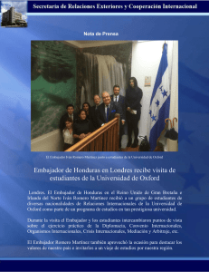 Embajador de Honduras en Londres recibe visita de estudiantes de
