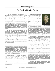 Nota Biográfica Dr. Carlos Durán Cartín