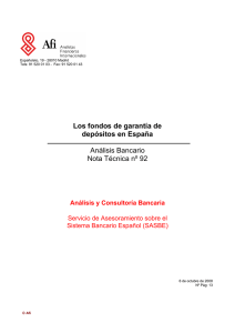 (SASBE) nº 92, Los fondos de garantía de depósitos en España