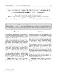 Terapia familiar en los TrasTornos de personalidad family Therapy