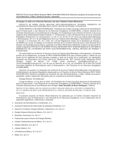 PROYECTO de Norma Oficial Mexicana PROY-NOM-005