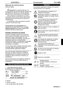 ESPAÑOL - Pulverizador Port 423 Manual de instrucciones