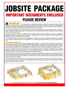 IMPORTANT DOCUMENTS ENCLOSED