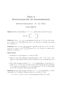 Tema 3 Diagonalización de endomorfismos