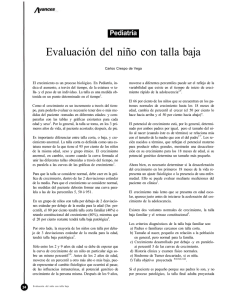 Evaluación del niño con talla baja