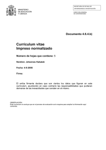 Documento 4.6.4.b) Currículum vitae Impreso normalizado