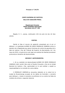 Proceso n.º 34170 CORTE SUPREMA DE JUSTICIA SALA DE