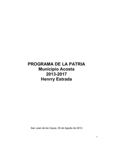 PROGRAMA DE LA PATRIA Municipio Acosta 2013