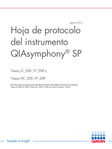 Hoja de protocolo del instrumento QIAsymphony® SP