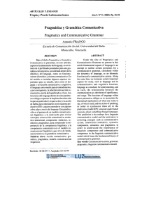 Pragmática y Gramática Comunicativa Pragmatics and