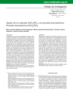Ajuste de la relación PaO2/FiO2 a la presión barométrica: Presión