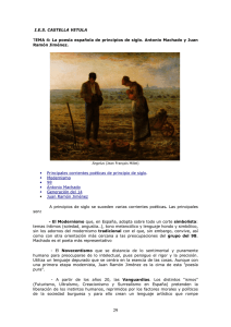 La poesía española de principios de siglo. Antonio Machado y Juan