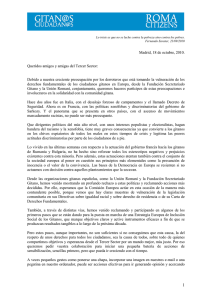 carta conjunta de la FSG y la Unión Romaní