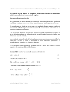 4.2 Solución de un sistema de ecuaciones diferenciales lineales