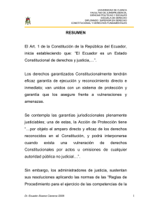 RESUMEN El Art. 1 de la Constitución de la República del Ecuador