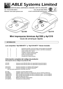 Mini impresoras térmicas Ap1300 y Ap1310 Guía de