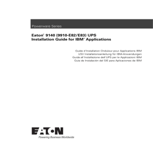 Eaton 9140 (9910-E82/E83) UPS Installation Guide for IBM