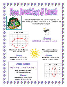 This summer Bensenville School District 2 will offer FREE breakfast