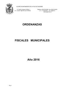 ORDENANZAS FISCALES MUNICIPALES Año 2016