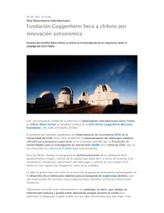 Fundación Guggenheim beca a chileno por innovación astronómica