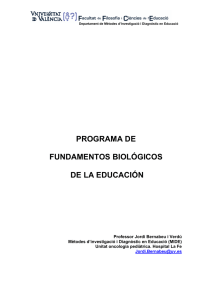 PROGRAMA DE FUNDAMENTOS BIOLÓGICOS DE LA EDUCACIÓN