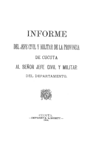 Informe del Jefe Civil y Militar de la Provincia de Cúcuta,