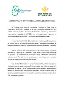 Convenio CREEX - CAJA RURAL DE EXTREMADURA