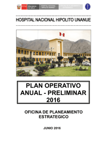 PLAN OPERATIVO ANUAL - PRELIMINAR 2016