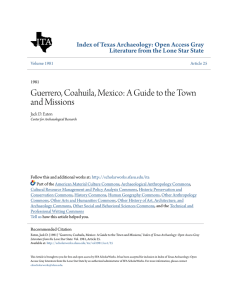 Guerrero, Coahuila, Mexico: A Guide to the Town and Missions