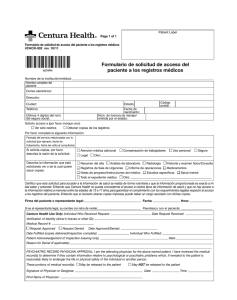 Formulario de solicitud de acceso del paciente a los registros médicos