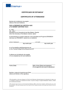 Certificat d`estada-Ang i cast - Universitat de les Illes Balears