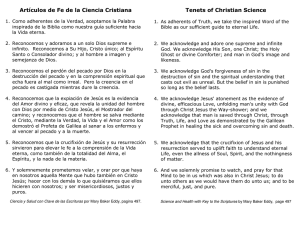 Artículos de Fe de la Ciencia Cristiana Tenets of Christian Science