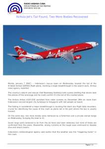 AirAsia Jet`s Tail Found, Two More Bodies Recovered