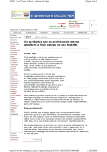 Os sanitarios son os profesionais menos proclives a falar galego no