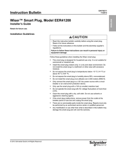 Instruction Bulletin Wiser™ Smart Plug, Model