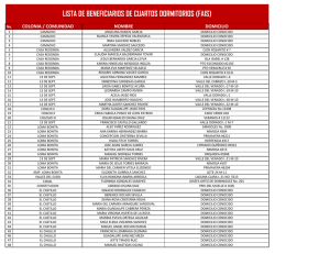 LISTA DE BENEFICIARIOS DE CUARTOS DORMITORIOS (FAIS)