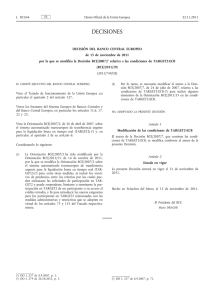 Decisión del Banco Central Europeo, de 15 de noviembre de 2011