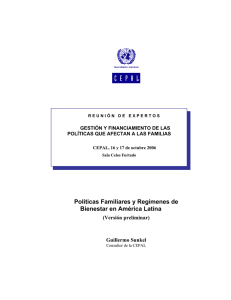 Políticas Familiares y Regímenes de Bienestar en América Latina