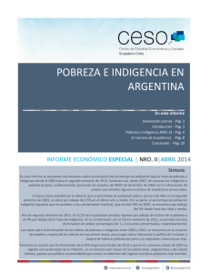 Pobreza e Indigencia en Argentina – Abril 2014 – C.E.S.O.