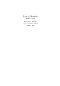 History of Informatics: Ada Lovelace