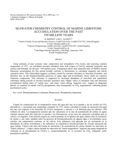 SEAWATER CHEMISTRY CONTROL OF MARINE LIMESTONE