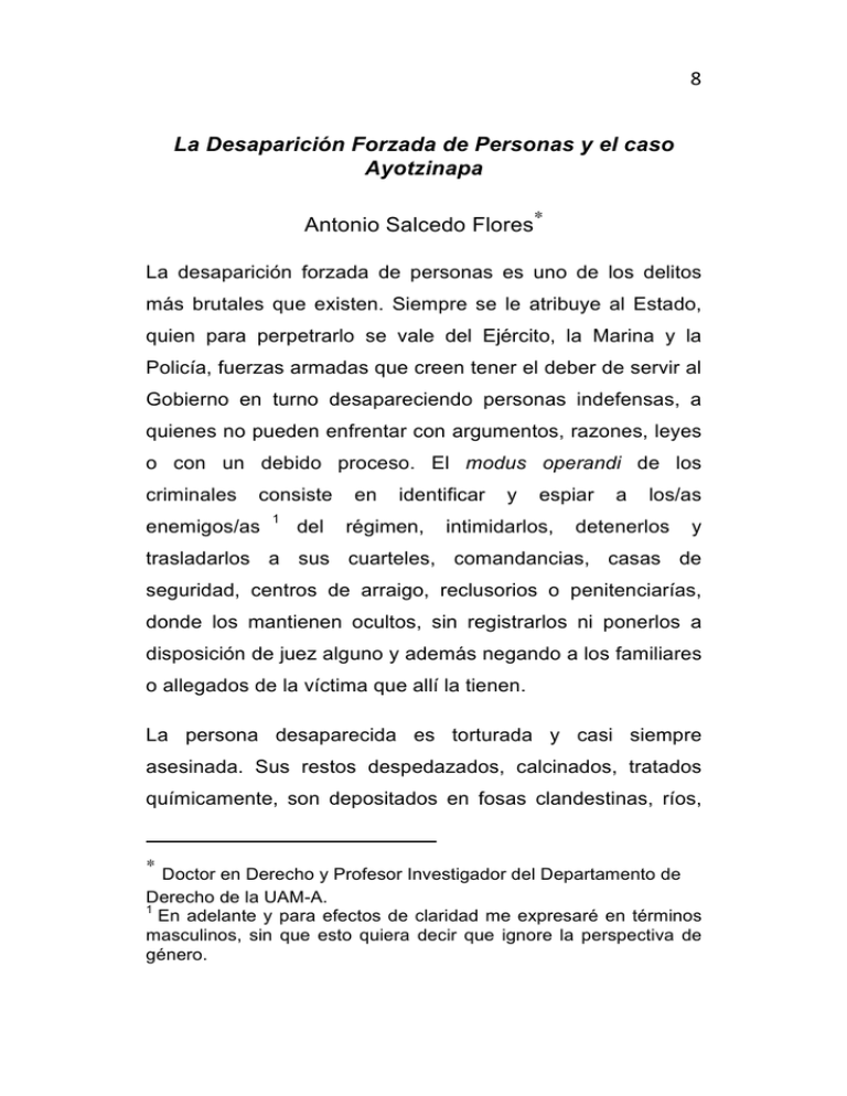 La Desaparición Forzada de Personas y el caso Inicio