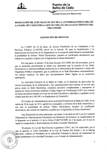 Resolución de la Autoridad Portuaria de la Bahía de Cádiz