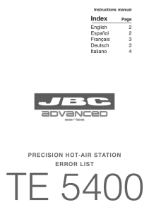 precision hot-air station error list