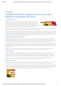 Unidades específicas y registro de casos, retos para España en