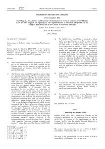 Commission Implementing Decision of 12 December 2012