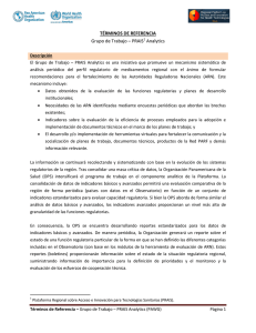 TÉRMINOS DE REFERENCIA Grupo de Trabajo – PRAIS1 Analytics
