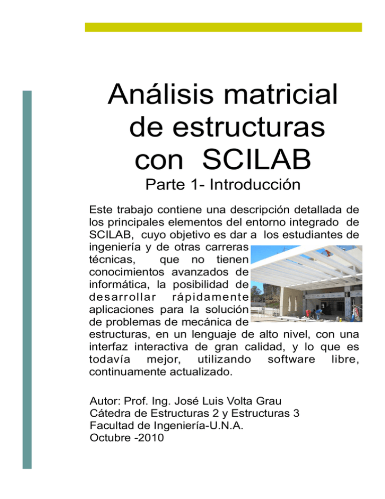 Análisis matricial de estructuras con SCILAB